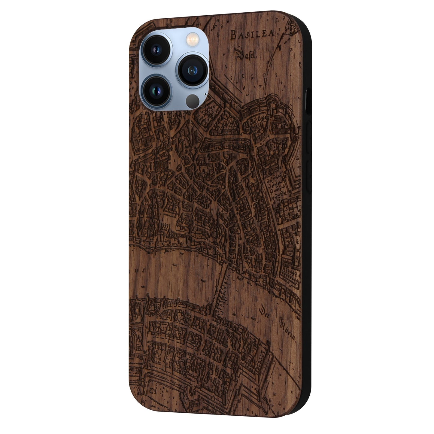 Basel Merian Eden case made of walnut wood for iPhone 14 Pro Max