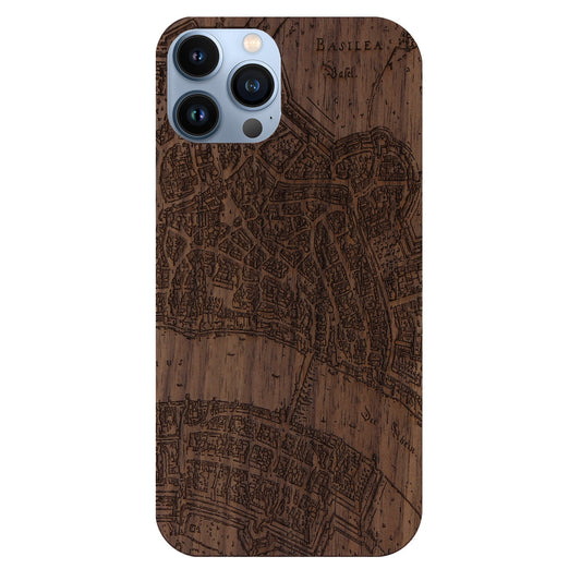 Basel Merian Eden case made of walnut wood for iPhone 14 Pro Max