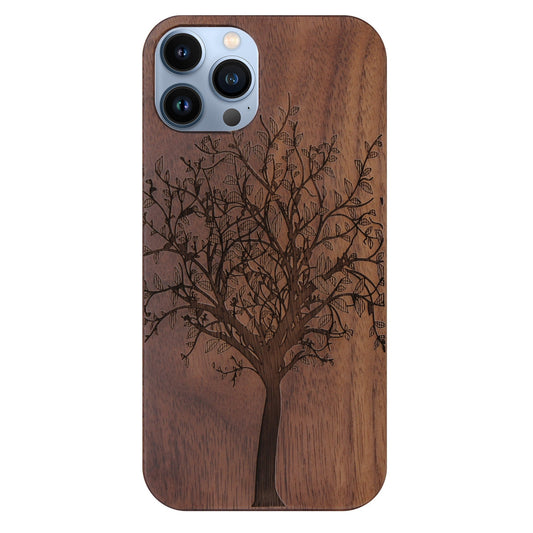 Coque Lebensbaum Eden en bois de noyer pour iPhone 14 Pro Max