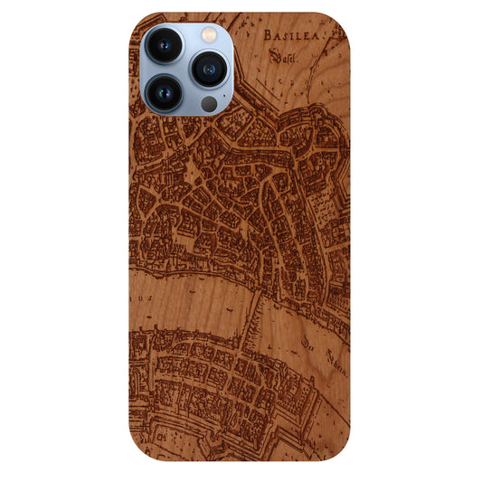 Basel Merian Eden case made of cherry wood for iPhone 13 Pro Max