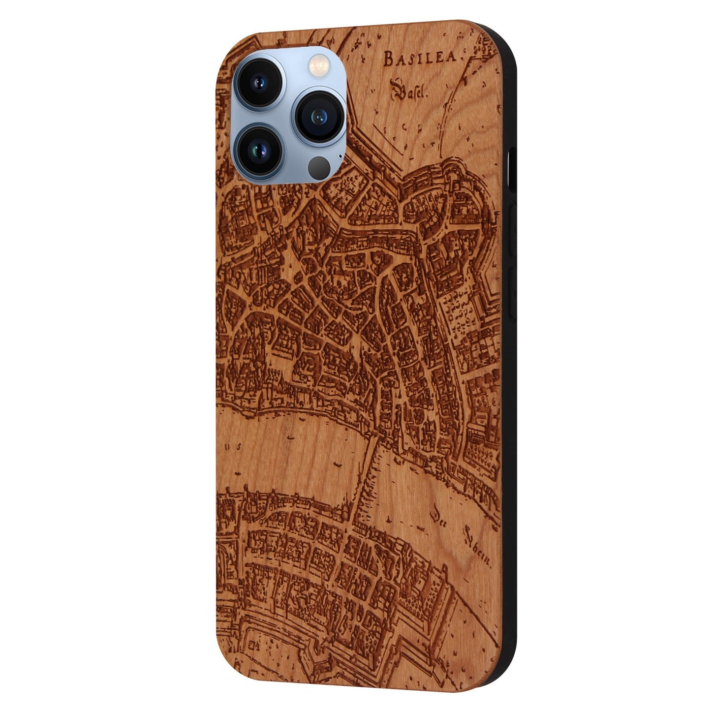 Basel Merian Eden case made of cherry wood for iPhone 14 Pro Max