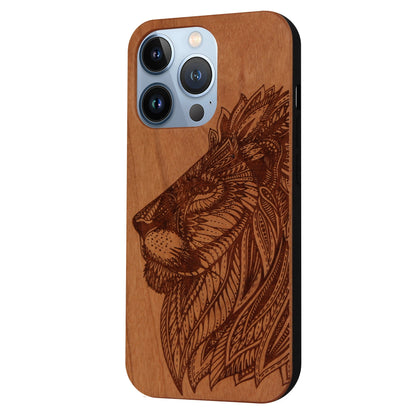 Eden Lion case made of cherry wood for iPhone 13 Pro