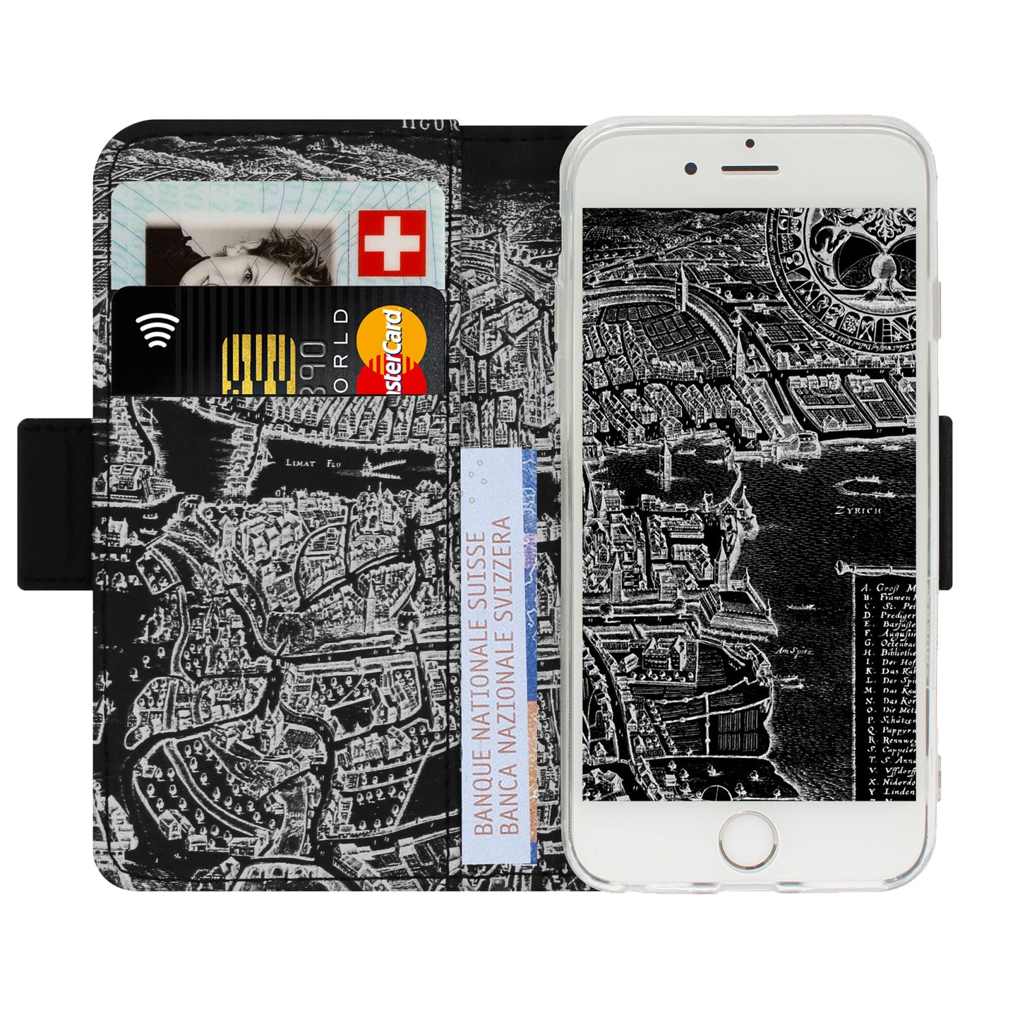 Zürich Merian Negativ Victor Case für iPhone 5/5S/SE 1