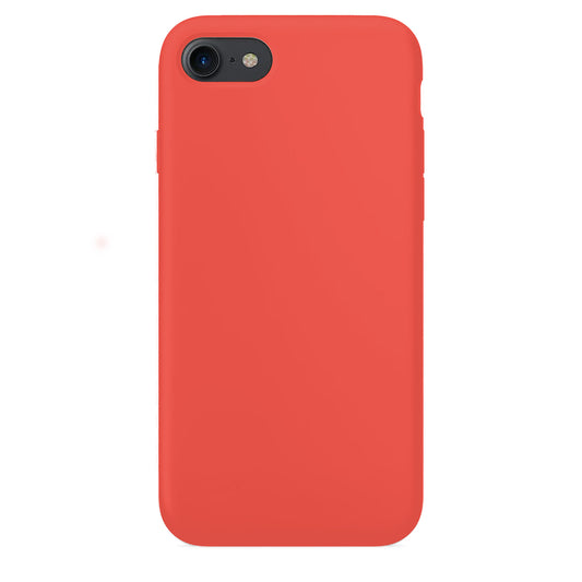 Coque en silicone rouge corail pour iPhone et Samsung