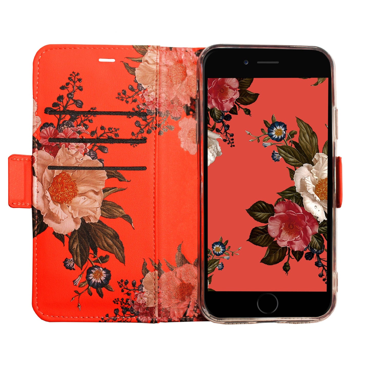 Coque Victor Fleurs sur Rouge pour iPhone 6/6S/7/8/SE 2/SE 3