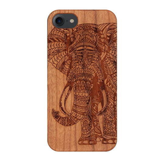 Coque Elephant Eden en bois de cerisier pour iPhone 6/6S/7/8/SE 2/SE 3