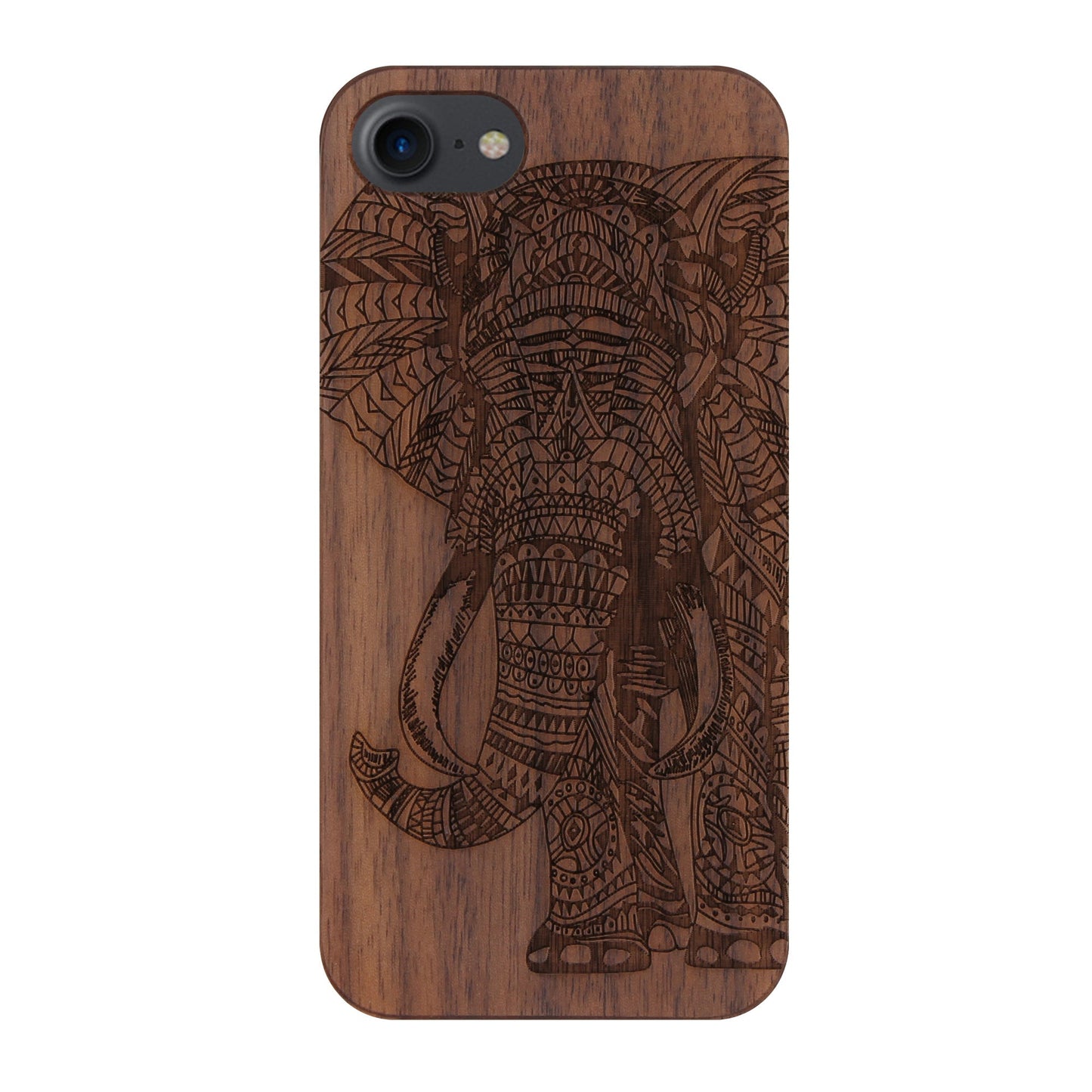 Coque Elephant Eden en bois de noyer pour iPhone 6/6S/7/8/SE 2/SE 3