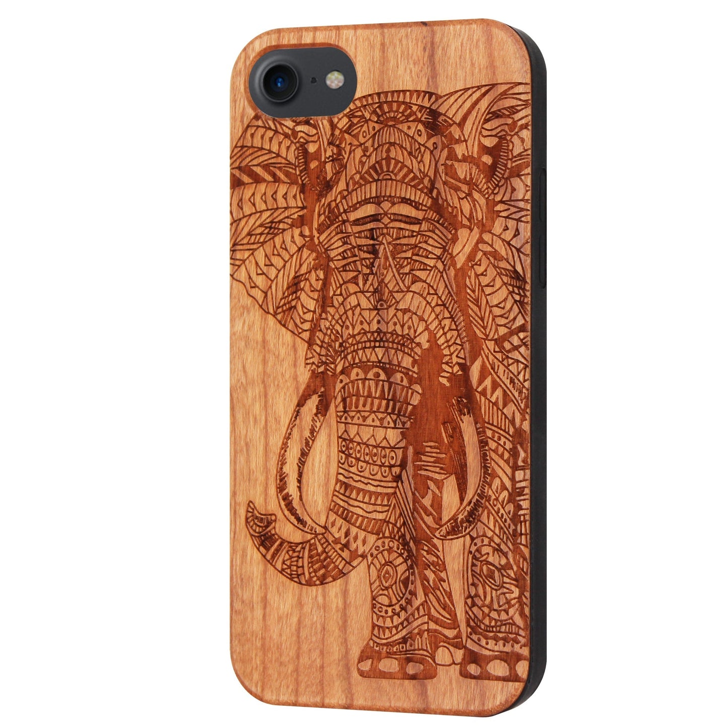Coque Elephant Eden en bois de cerisier pour iPhone 6/6S/7/8/SE 2/SE 3