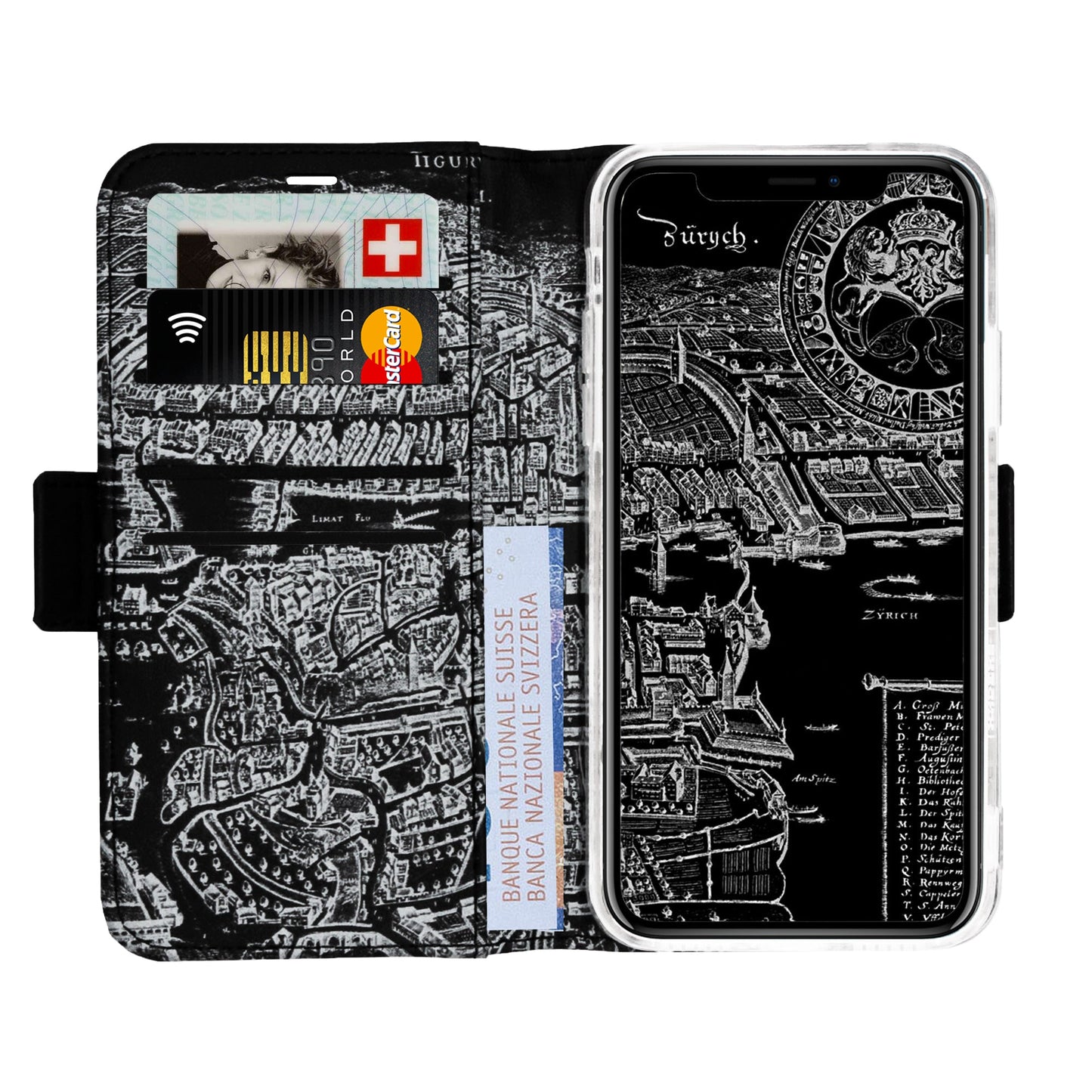 Zürich Merian Negativ Victor Case für iPhone 13 Pro Max