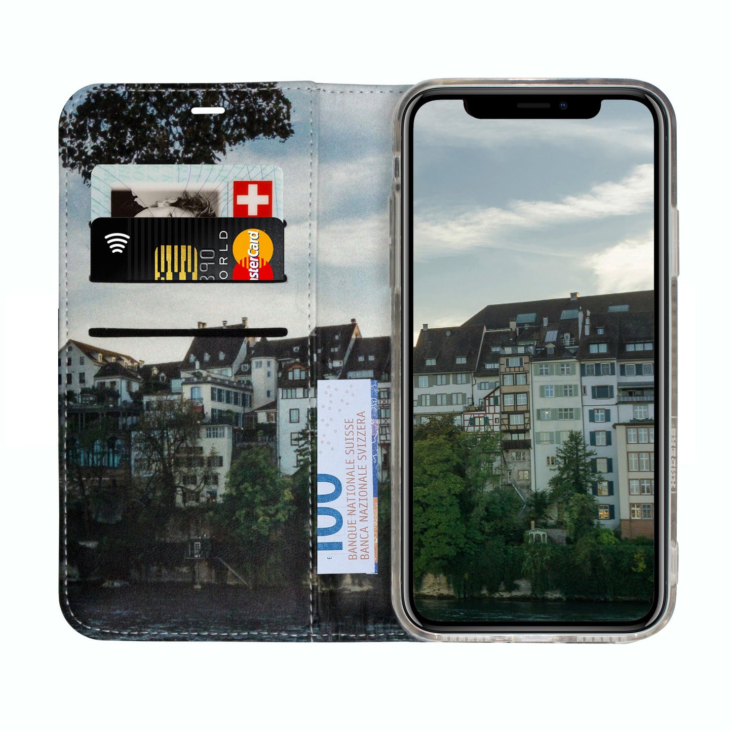 Basel City Rhein Panorama Case für iPhone X/XS