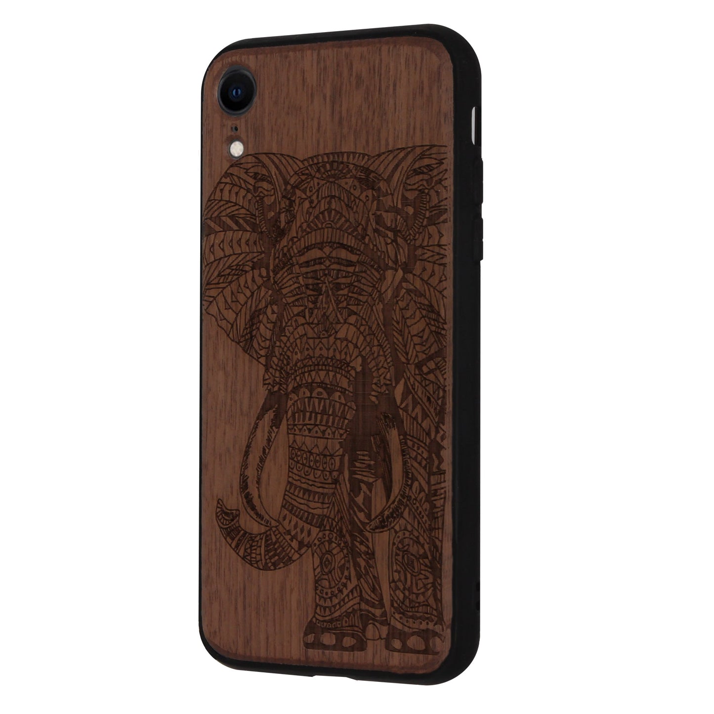 Elephant Eden case for iPhone XR made of walnut wood