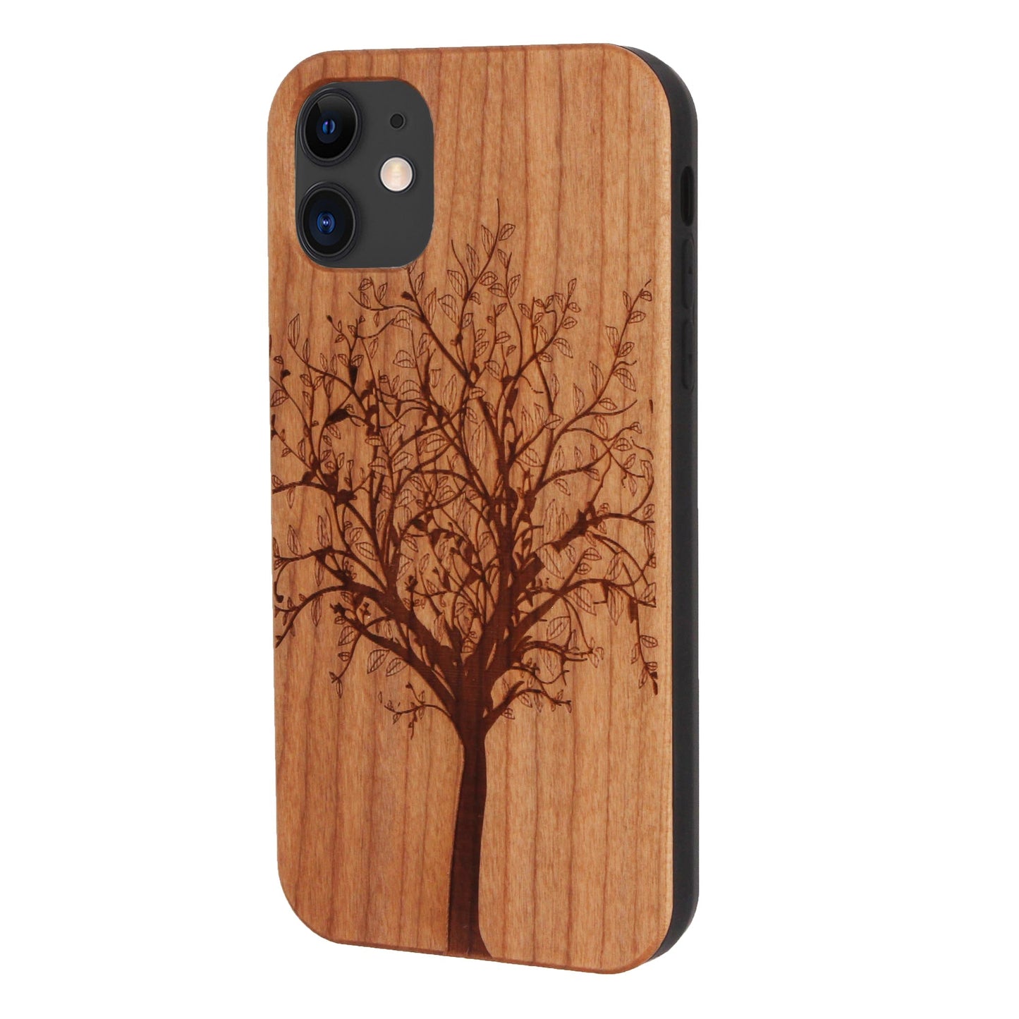Tree of Life Eden case made of cherry wood for iPhone 11