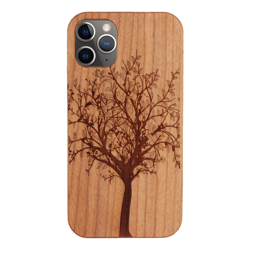 Coque Eden arbre de vie en bois de cerisier pour iPhone 11 Pro Max