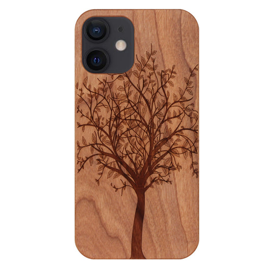 Tree of Life Eden case made of cherry wood for iPhone 12 Mini