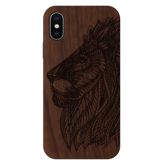 Löwe Eden Case aus Nussbaumholz für iPhone XS Max