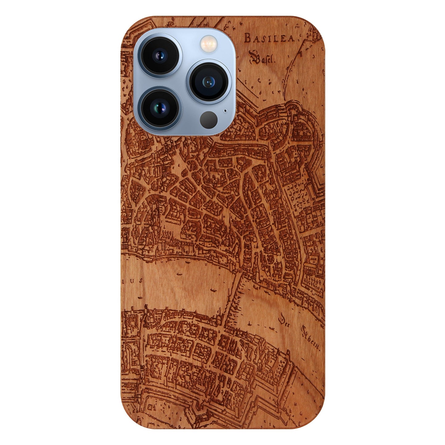 Basel Merian Eden case made of cherry wood for iPhone 13 Pro