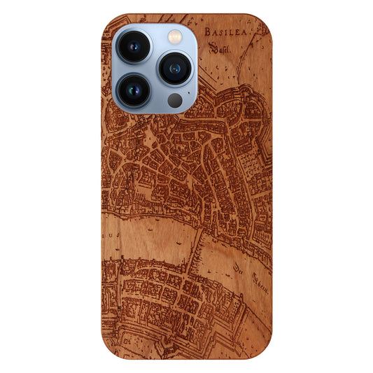Basel Merian Eden case made of cherry wood for iPhone 13 Pro