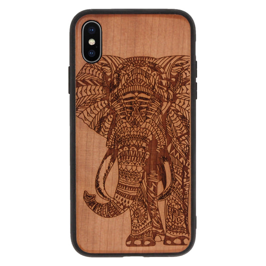 Elephant Eden case made of cherry wood for iPhone X/XS