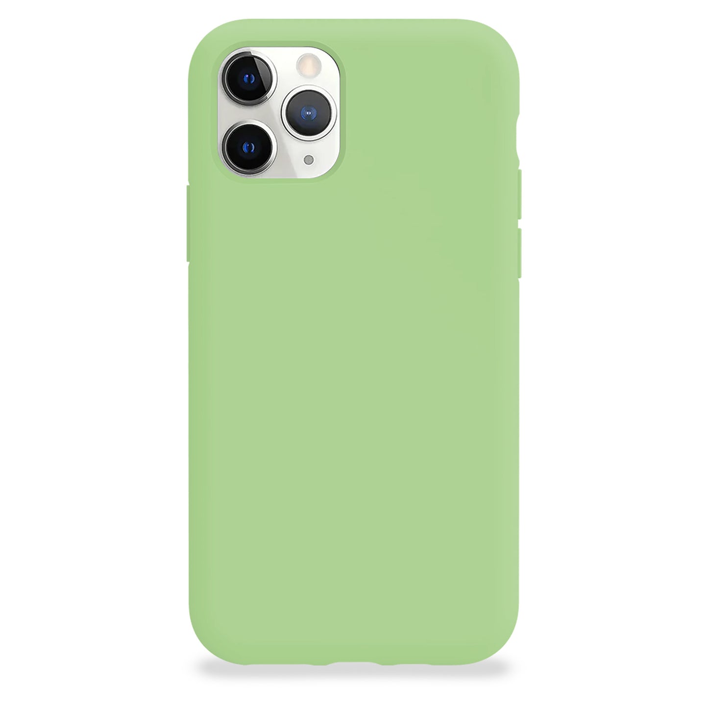 Coque en silicone vert matcha pour iPhone et Samsung