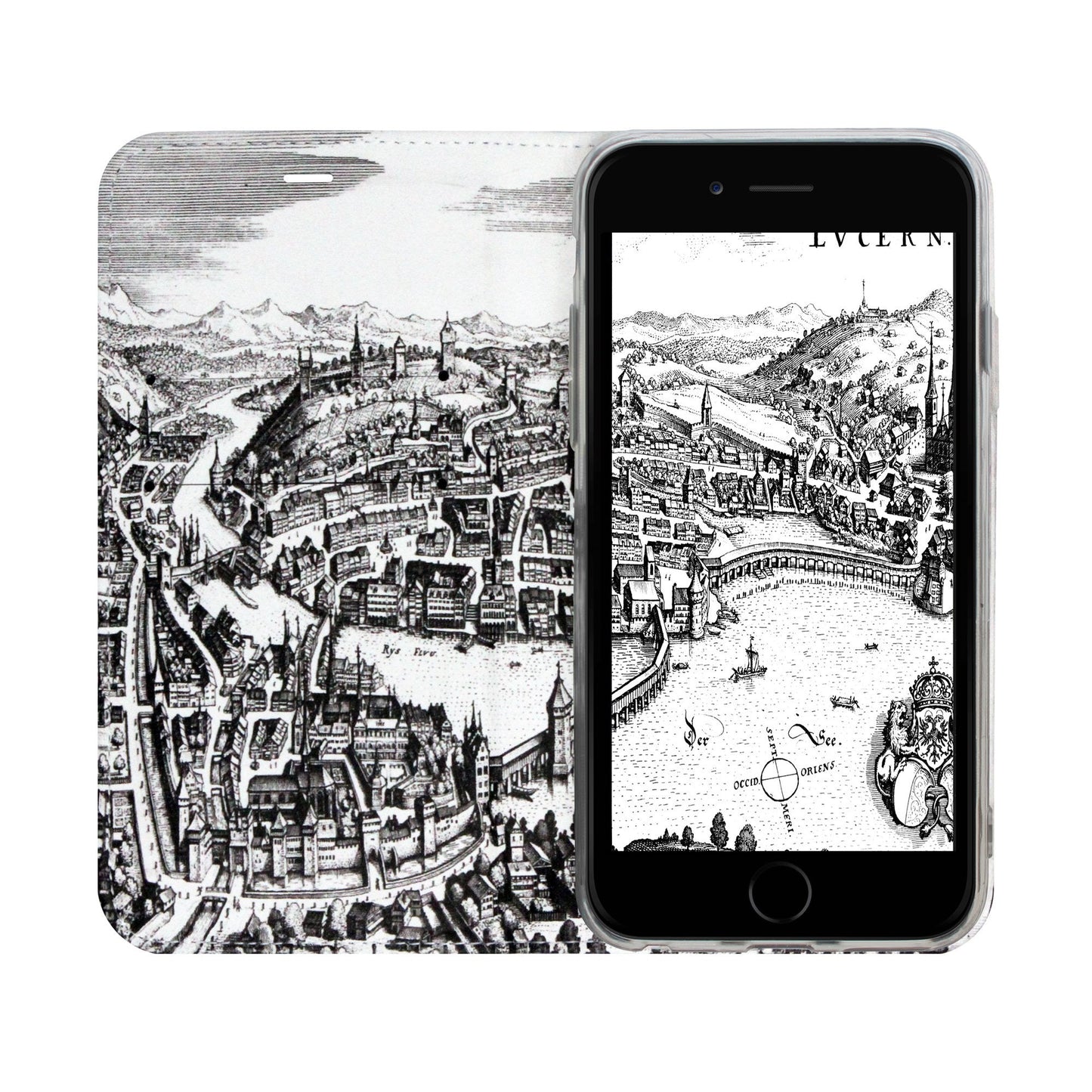 Coque Panorama Ville de Lucerne pour iPhone 6/6S/7/8/SE 2/SE 3
