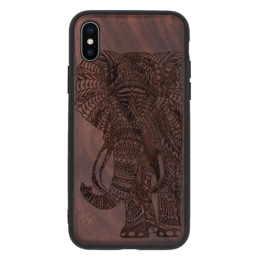 Elefant Eden Case aus Nussbaumholz für iPhone XS Max