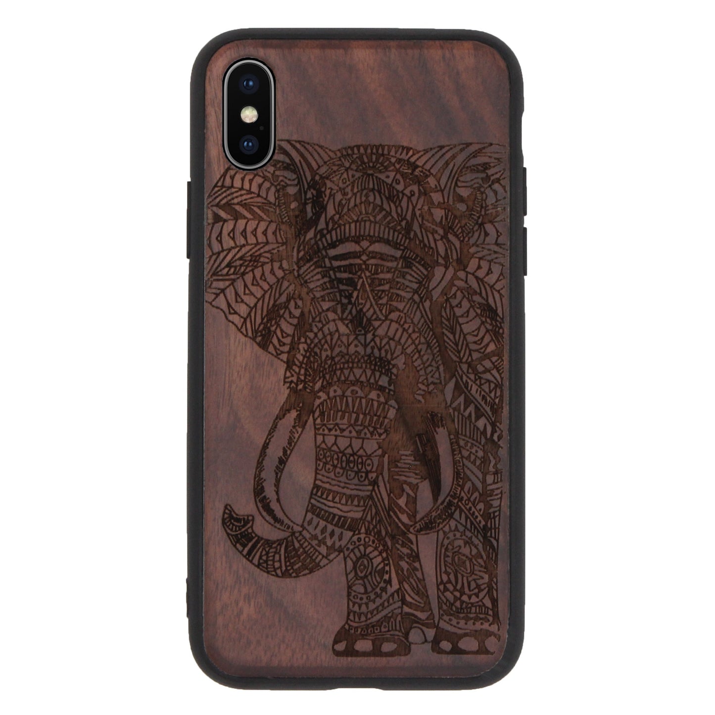 Coque Elephant Eden en bois de noyer pour iPhone XS Max